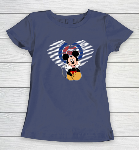 MLB Chicago Cubs The Heart Mickey Mouse Disney Baseball Women's T-Shirt 14