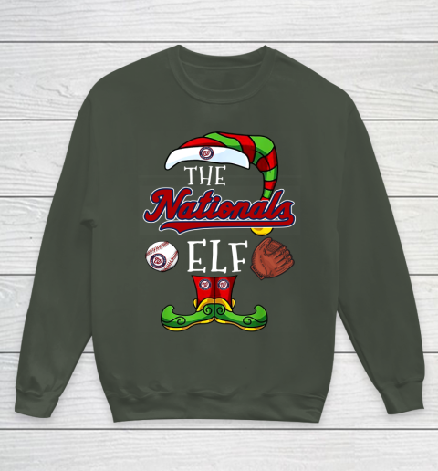 Washington Nationals Christmas ELF Funny MLB Youth Sweatshirt 8