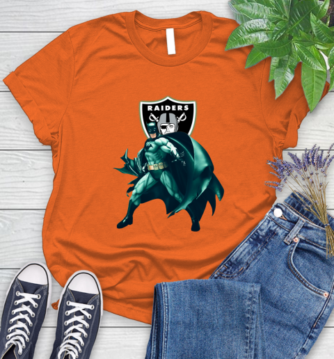 NFL Batman Football Sports Oakland Raiders Women's T-Shirt 4