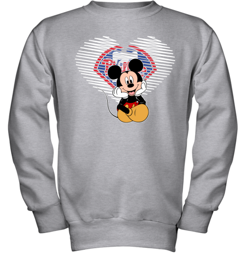 MLB Philadelphia Phillies The Heart Mickey Mouse Disney Baseball T Shirt 3lCM2N6A7MW youth sweatshirt 47 95 151514 front sport grey
