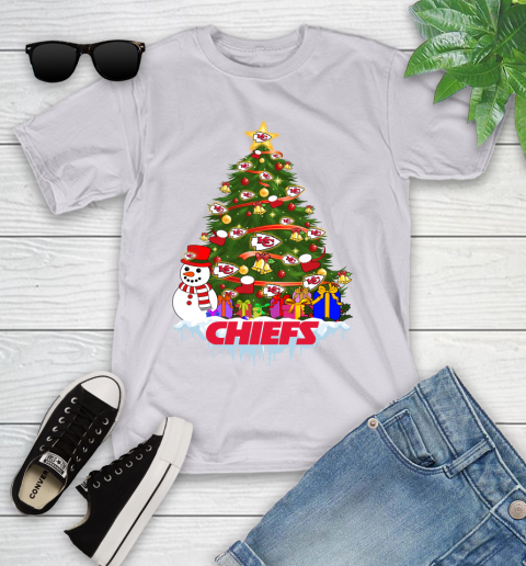 Kansas City Chiefs Merry Christmas NFL Football Sports Youth T-Shirt 4