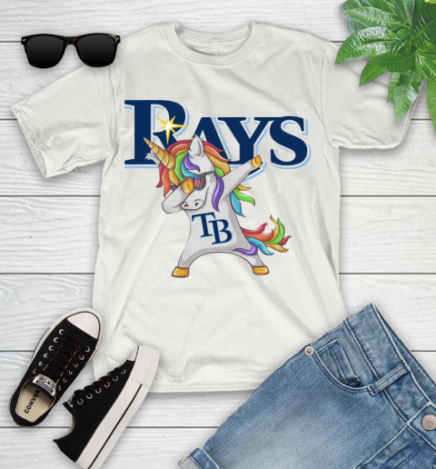 Tampa Bay Rays MLB Baseball Funny Unicorn Dabbing Sports Youth T-Shirt