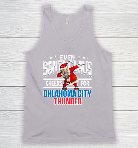 Oklahoma City Thunder Even Santa Claus Cheers For Christmas NBA Tank Top 3