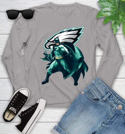 NFL Batman Football Sports Philadelphia Eagles Youth Long Sleeve 5