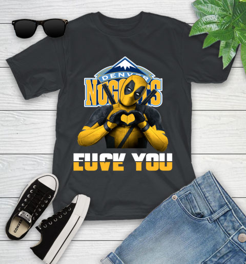 NBA Denver Nuggets Deadpool Love You Fuck You Basketball Sports Youth T-Shirt