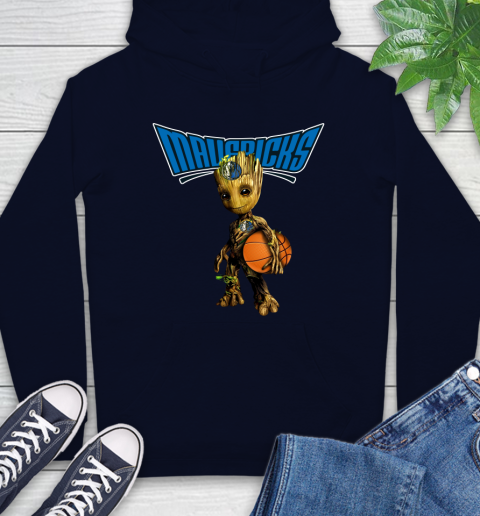 Dallas Mavericks NBA Basketball Groot Marvel Guardians Of The Galaxy Hoodie 4