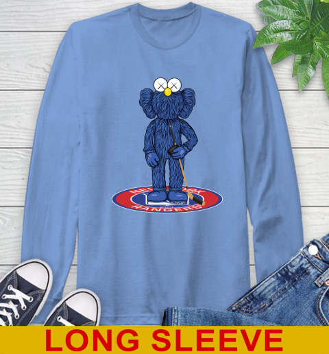 NHL Hockey New York Rangers Kaws Bff Blue Figure Shirt Long Sleeve T-Shirt 11