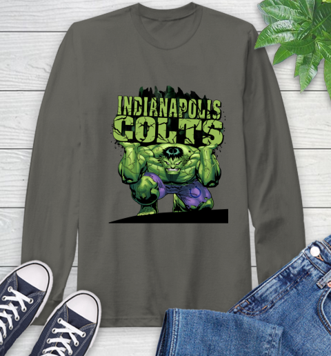 Indianapolis Colts NFL Football Incredible Hulk Marvel Avengers Sports (1) Long Sleeve T-Shirt 8