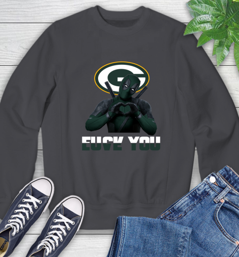 NHL Green Bay Packers Deadpool Love You Fuck You Football Sports Sweatshirt 6