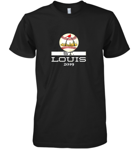Saint Louis Red Cardinal Shirt 2019 Cool Baseball Skyline Premium Men's T-Shirt