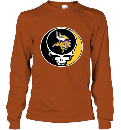 NFL Minnesota Vikings Grateful Dead Rock Band Football Sports DxZUuSj3yIm long sleeve tee 14 95 151514 front texas orange