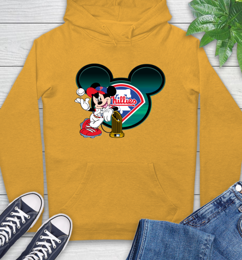 MLB Philadelphia Phillies The Commissioner's Trophy Mickey Mouse Disney Hoodie 3