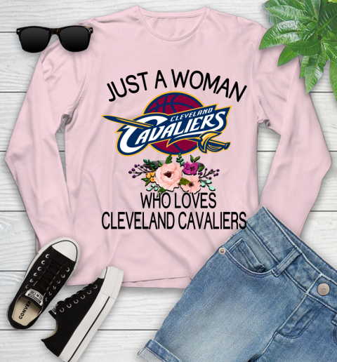 NBA Just A Woman Who Loves Cleveland Cavaliers Basketball Sports Youth Long Sleeve 7