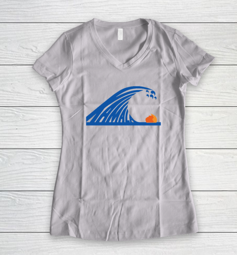 Blue Wave For Kamala Harris Trump Funny Women's V-Neck T-Shirt