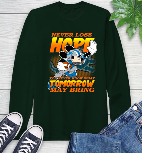 Detroit Lions NFL Football Mickey Disney Never Lose Hope Long Sleeve T-Shirt 7