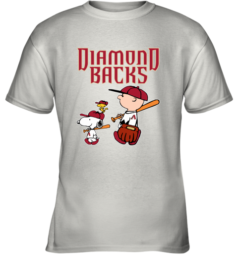 Arizona Diamondbakcs Let's Play Baseball Together Snoopy MLB Youth T-Shirt