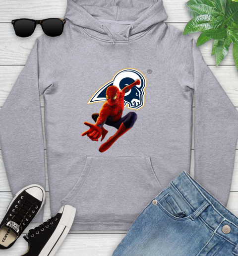 NFL Spider Man Avengers Endgame Football Los Angeles Rams Youth Hoodie 6