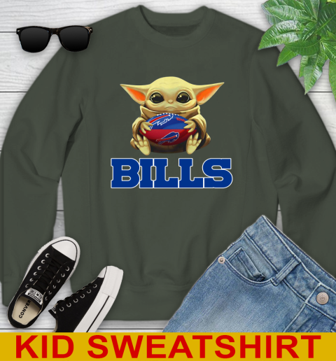 NFL Football Buffalo Bills Baby Yoda Star Wars Shirt Youth Sweatshirt 9