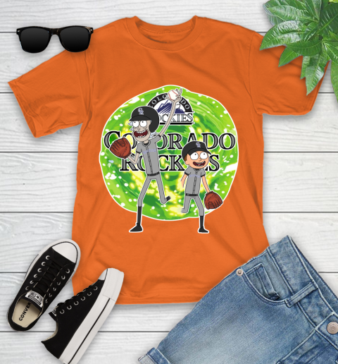 MLB Colorado Rockies Rick And Morty Baseball Sports Youth T-Shirt 7