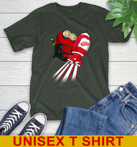 NHL Hockey Detroit Red Wings Deadpool Minion Marvel Shirt T-Shirt 6