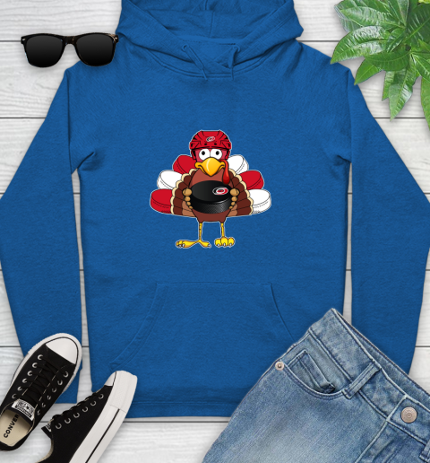 Carolina Hurricanes Turkey Thanksgiving Day Youth Hoodie 9