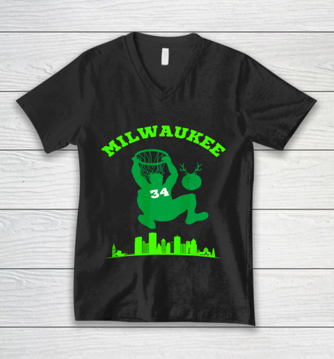 Bucks Milwaukee Basketball Fan V-Neck T-Shirt