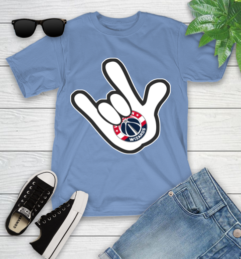 Washington Wizards NBA Basketball Mickey Rock Hand Disney Youth T-Shirt 11