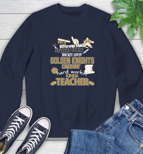 Vegas Golden Knights NHL I'm A Difference Making Student Caring Hockey Loving Kinda Teacher Sweatshirt 2
