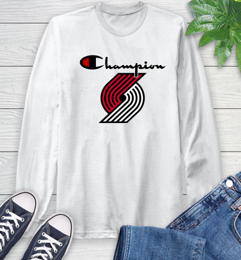 NBA Basketball Portland Trail Blazers Champion Shirt Long Sleeve T-Shirt