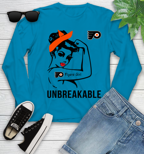 NHL Philadelphia Flyers Girl Unbreakable Hockey Sports Youth Long Sleeve 5