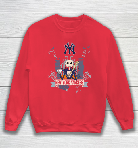 MLB New York Yankees Baseball Jack Skellington Halloween Sweatshirt 7