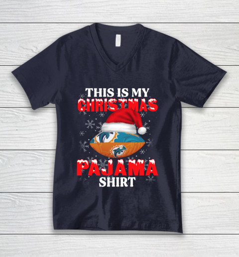 Miami Dolphins This Is My Christmas Pajama Shirt NFL V-Neck T-Shirt 2