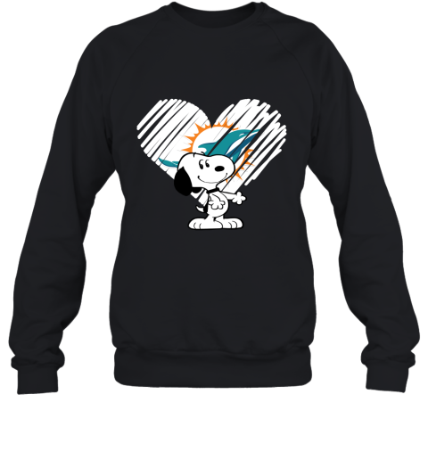 I Love Miami Dolphins Snoopy In My Heart NFL Sweatshirt