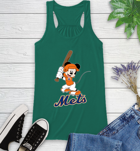 MLB Baseball New York Mets Cheerful Mickey Mouse Shirt Racerback Tank 7