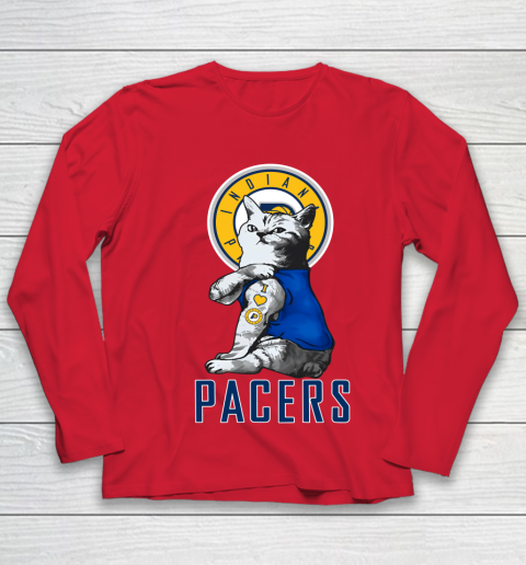 NBA Basketball My Cat Loves Indiana Pacers Youth Long Sleeve 8
