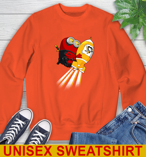 NHL Hockey Pittsburgh Penguins Deadpool Minion Marvel Shirt Sweatshirt 3