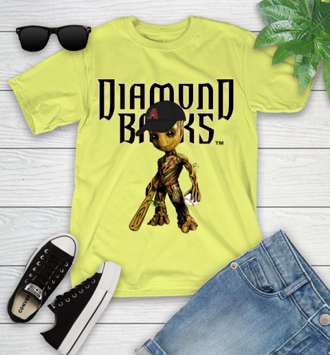 MLB Arizona Diamondbacks Groot Guardians Of The Galaxy Baseball Youth T-Shirt 8