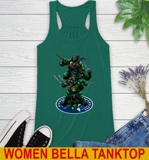 NBA Basketball Minnesota Timberwolves Teenage Mutant Ninja Turtles Shirt Racerback Tank 7