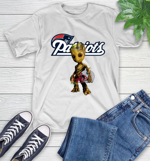 New England Patriots NFL Football Groot Marvel Guardians Of The Galaxy T-Shirt