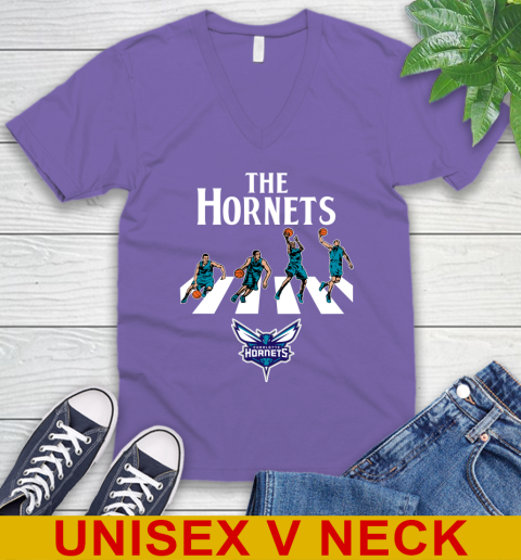 NBA Basketball Charlotte Hornets The Beatles Rock Band Shirt V-Neck T-Shirt 8