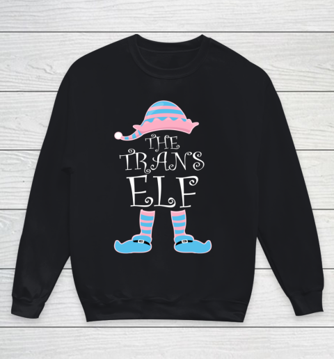 Trans Elf Cute Gay Pride Gift Transgender Christmas Pajama Youth Sweatshirt