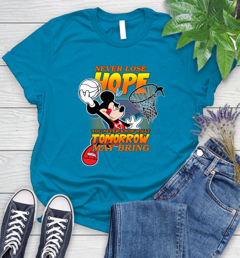 Chicago Bulls NBA Basketball Mickey Disney Never Lose Hope Women's T-Shirt 10
