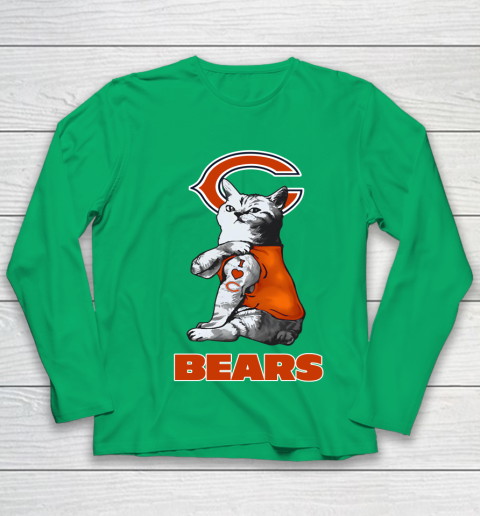 NFL Football My Cat Loves Chicago Bears Youth Long Sleeve 4