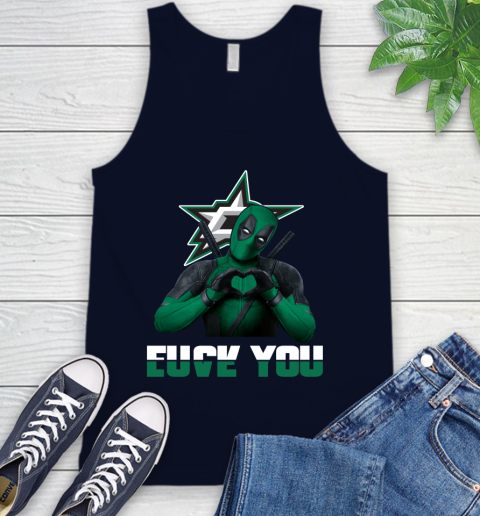 NHL Dallas Stars Deadpool Love You Fuck You Hockey Sports Tank Top 2