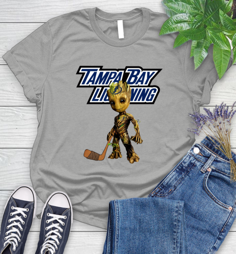 Tampa Bay Lightning NHL Hockey Groot Marvel Guardians Of The Galaxy Women's T-Shirt 10