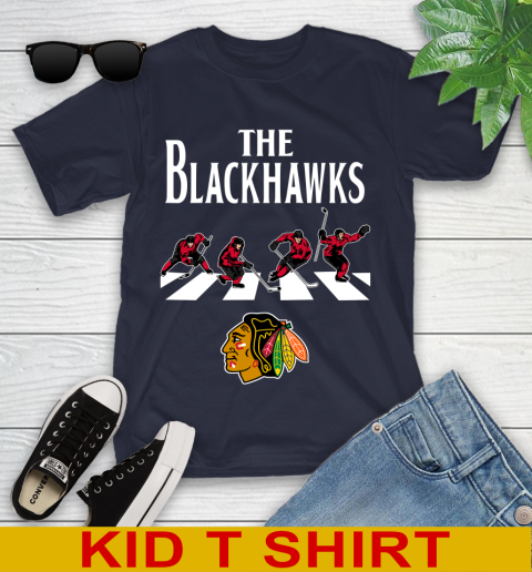NHL Hockey Chicago Blackhawks The Beatles Rock Band Shirt Youth T-Shirt 2