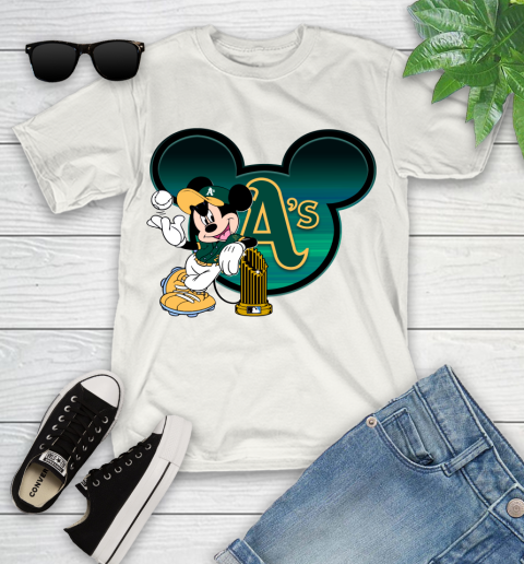 MLB Oakland Athletics The Commissioner's Trophy Mickey Mouse Disney Youth T-Shirt