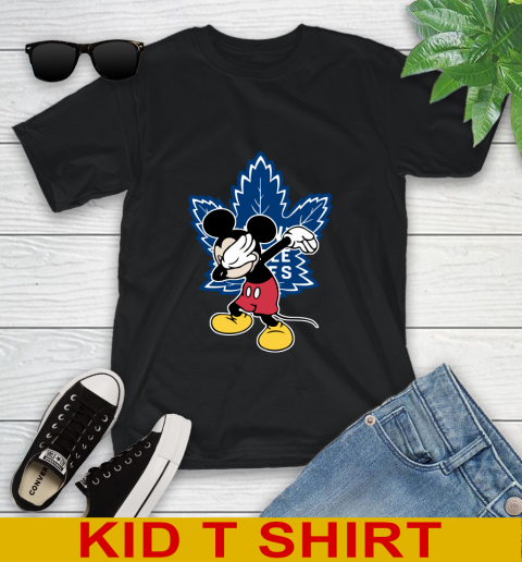 Toronto Maple Leafs NHL Hockey Dabbing Mickey Disney Sports Youth T-Shirt 2