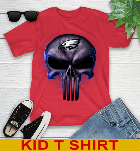 Philadelphia Eagles NFL Football Punisher Skull Sports Youth T-Shirt 11