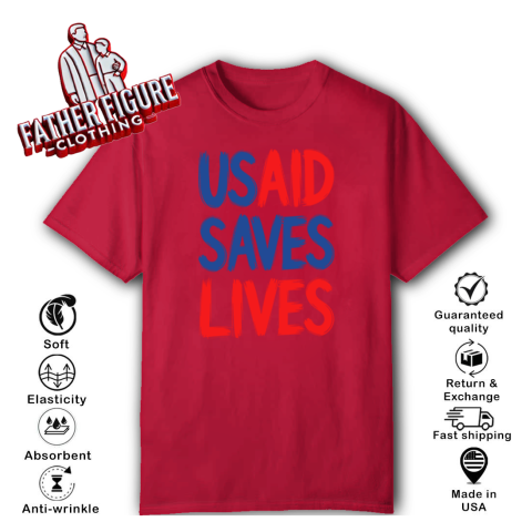 9oxq usaid saves lives classic t shirt 2 front red